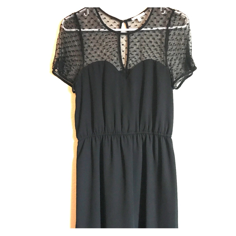 Black heart mesh dress